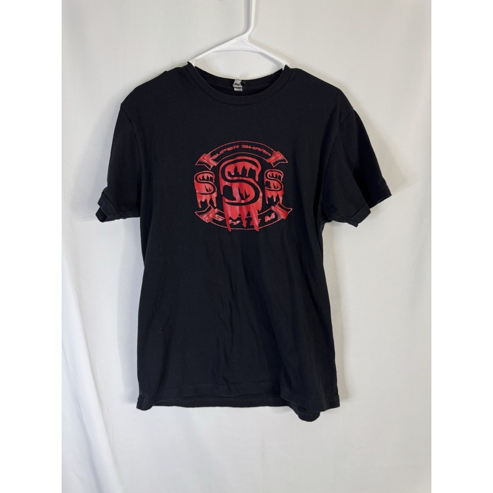 Super Sharp Samurai Graphic T-Shirt Black‎ Red Logo Tee Size M 100% Cotton